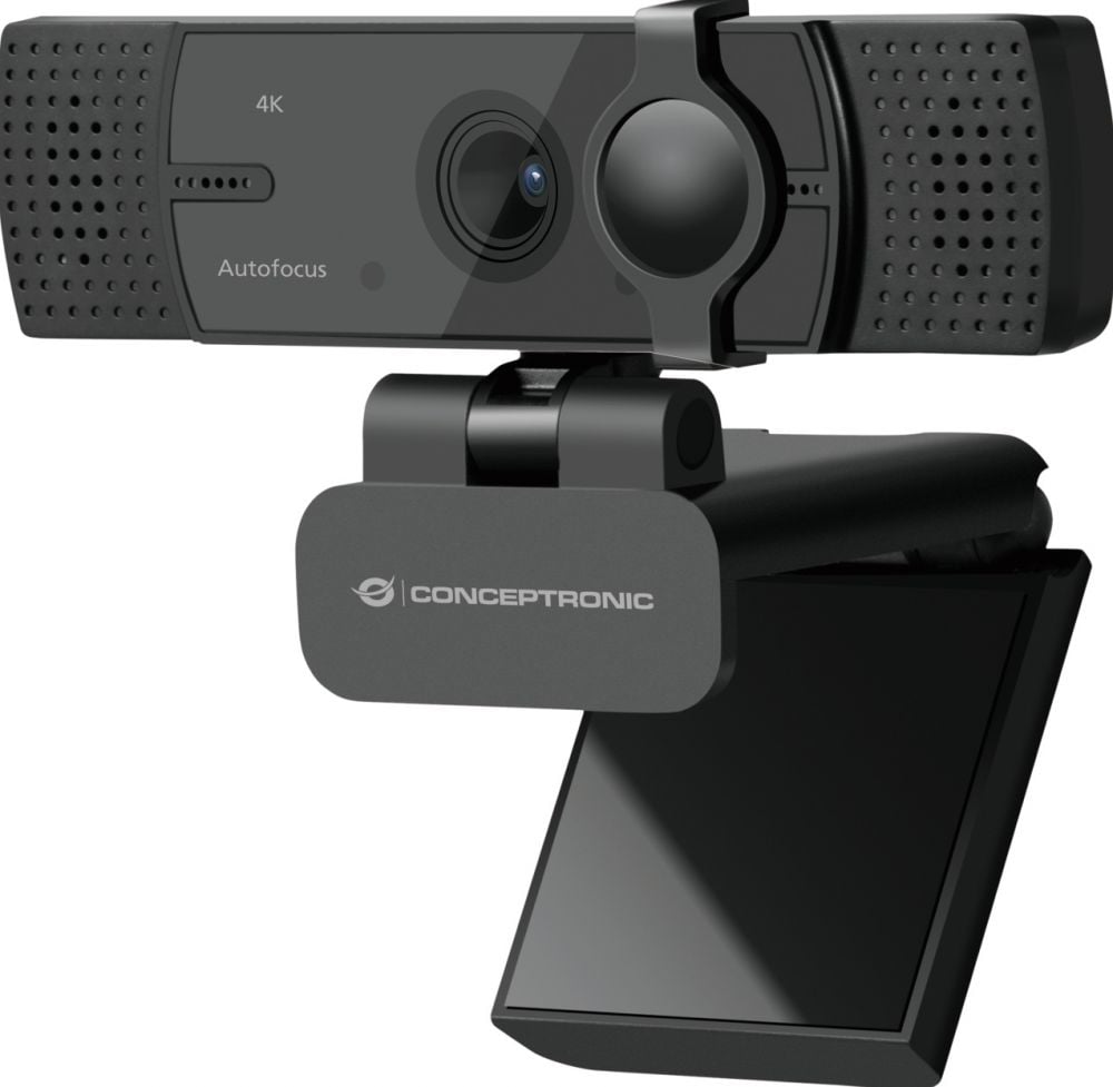 CONCEPTRONIC Webcam AMDIS 4K Ultra-HD AF-Webcam+2 Microph.zwart