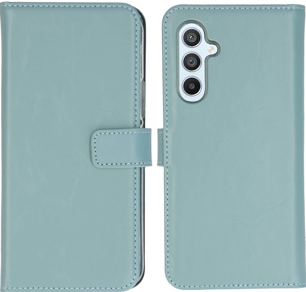 Selencia Echt Lederen Bookcase Samsung Galaxy A54 (5G) - Air Blue