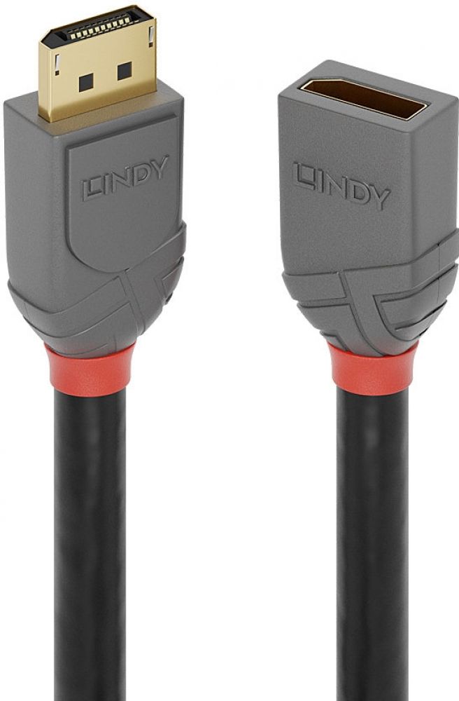 Lindy DisplayPort 1.4 Verlängerungskabel 1m, Anthra Line