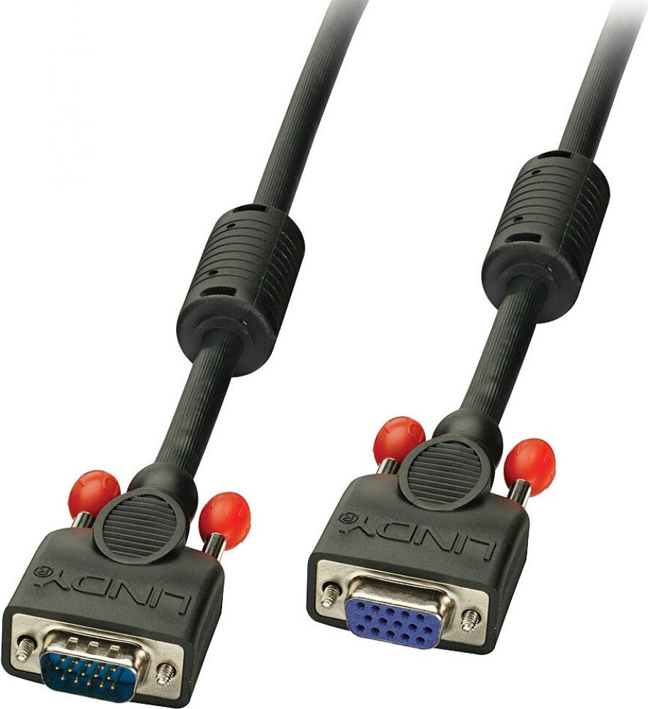 Lindy 0.5m Premium SVGA Monitor Extension Cable. Black