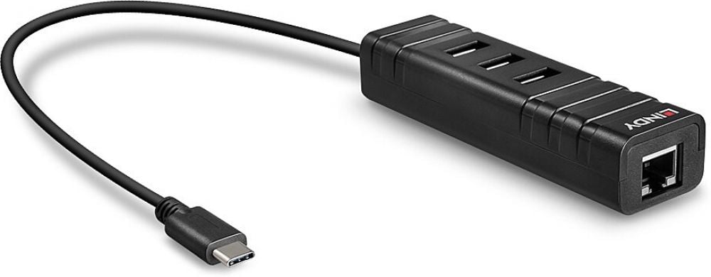 Lindy USB 3.1 Hub & Gigabit Ethernet Adapter USB Type C
