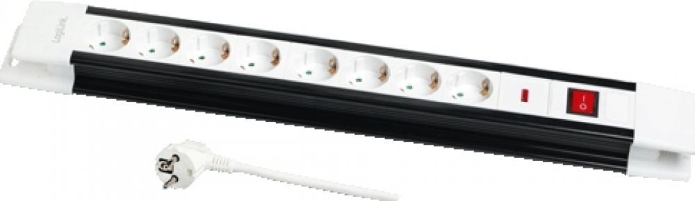 stekker omlijsting Logilink 8-lade 1,5M 250V/16A m. schakelaar