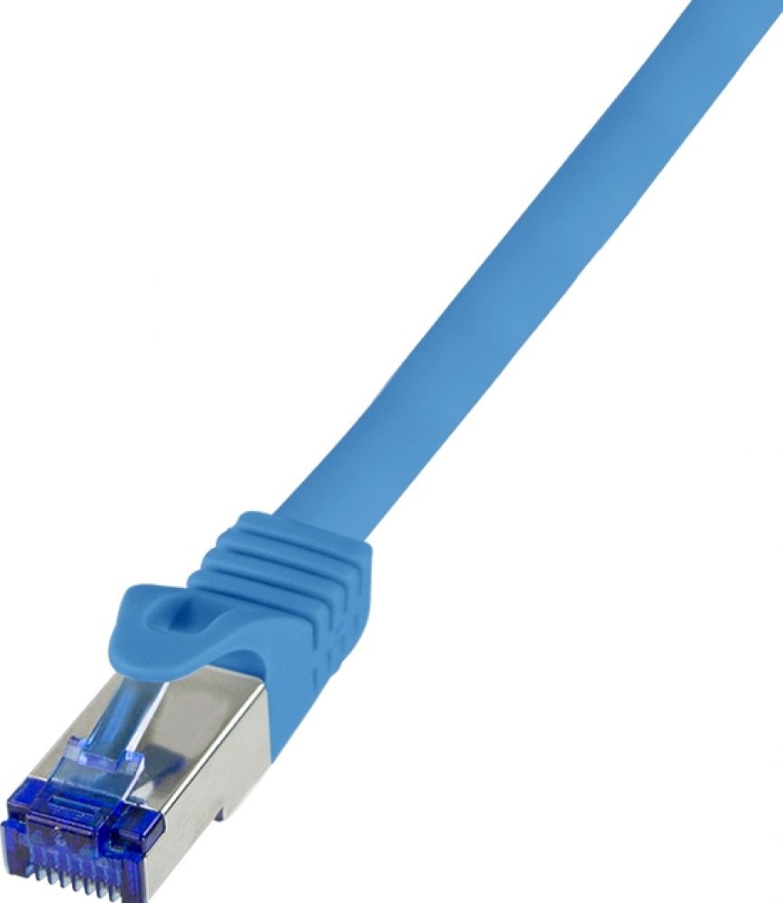 Logilink Patchkabel Ultraflex, Cat.6A, S/FTP, blau, 0,25 m
