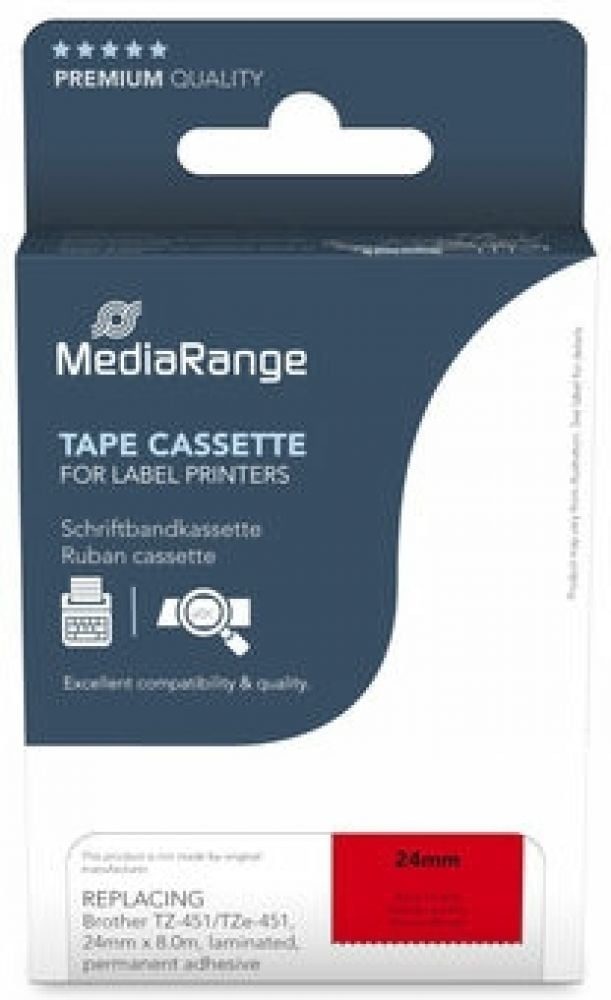 MediaRange Schriftbandka. Brother TZ-451/TZe-451 24mm 8m zwart