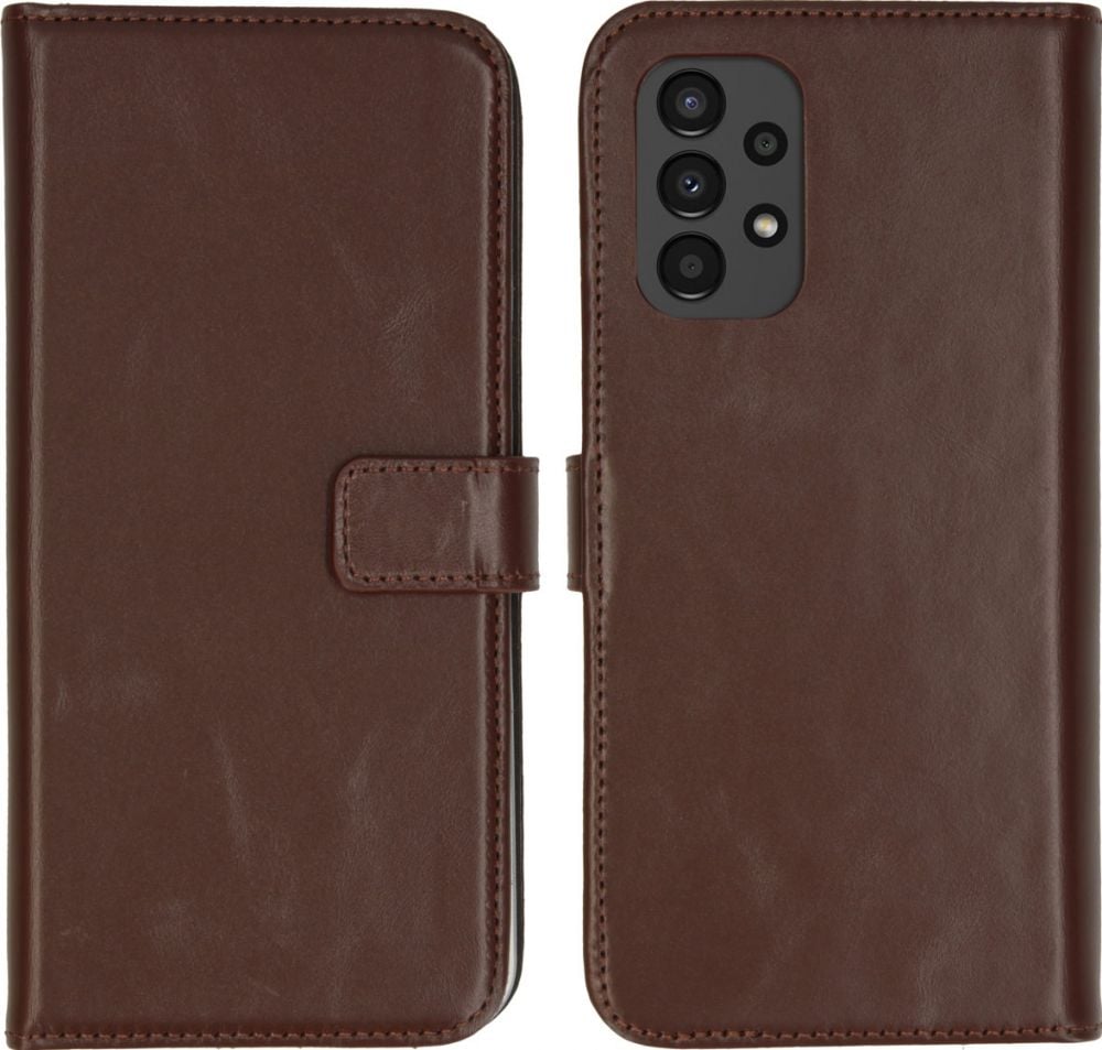 Selencia Echt Lederen Bookcase Samsung Galaxy A13 (4G) - Bruin