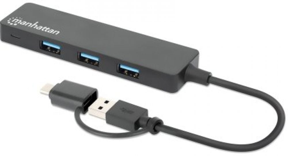 MANHATTAN 4-Port USB 3.0 Typ-C / Typ-A Kombi-Hub schwarz