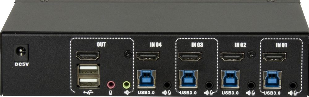 Inter-Tech IPC KVM Switch AC-41HUS HDMI, 4K@60Hz