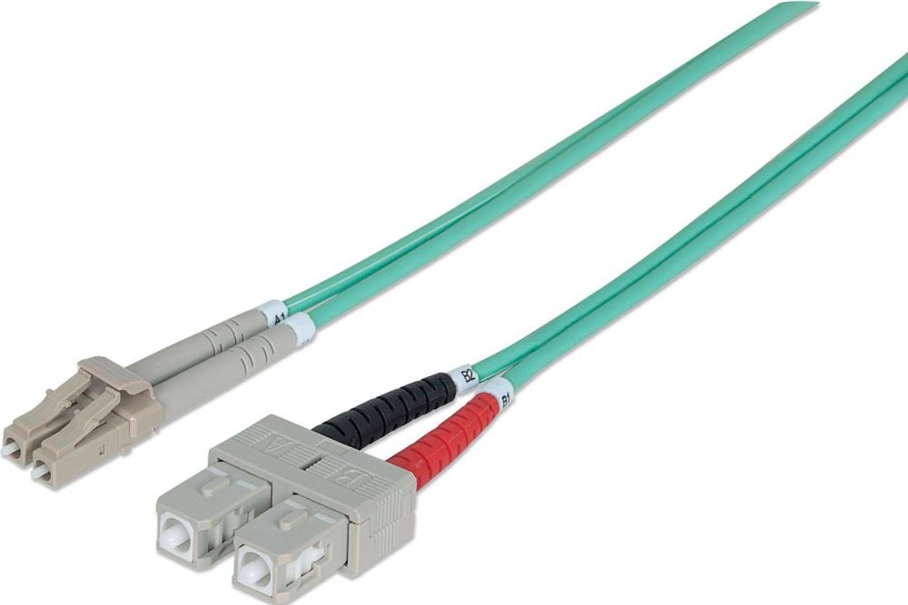 Intellinet LWL aansluitkabel LC/SC 2m Multimode OM3 aqua