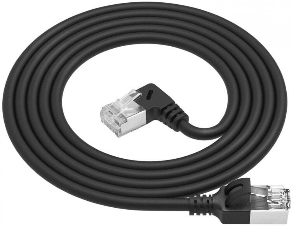 CAT6A U/FTP SLM R-ANG BK 0.25M. 1 stk