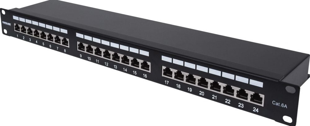Intellinet 24-Port Cat6a Patchpanel FTP 1HE zwart
