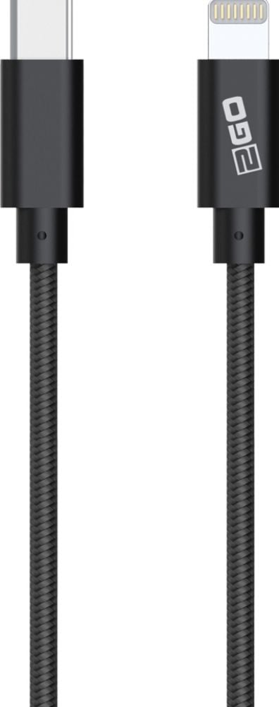 2GO USB oplaadkabel-MFI zert antraciet-100cm Apple USB Type C