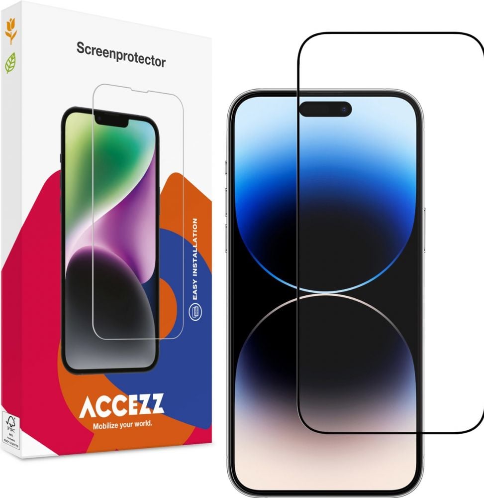 ACCEZZ Accezz Gehard Glas Full Cover Screenprotector iPhone 15 Pro