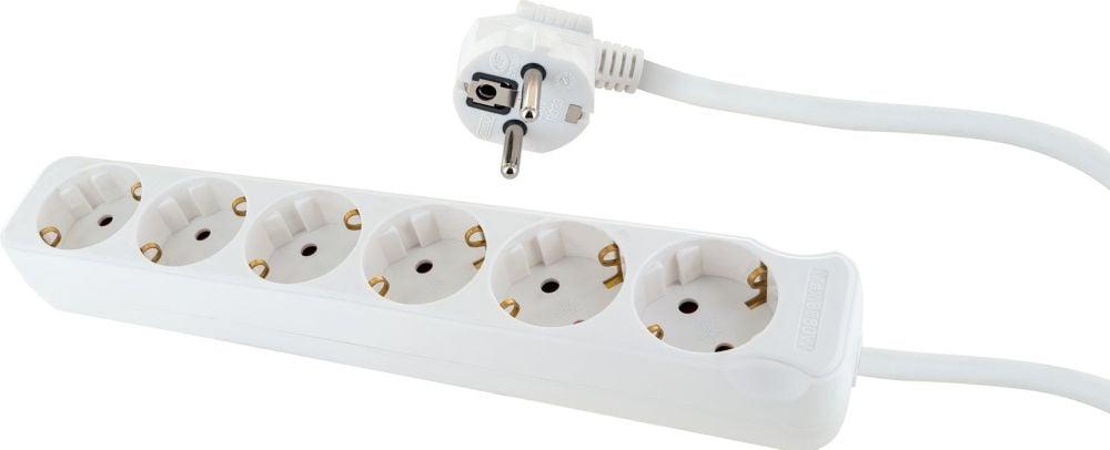 Schwaiger stekker omlijsting 6xSchuko, weiß