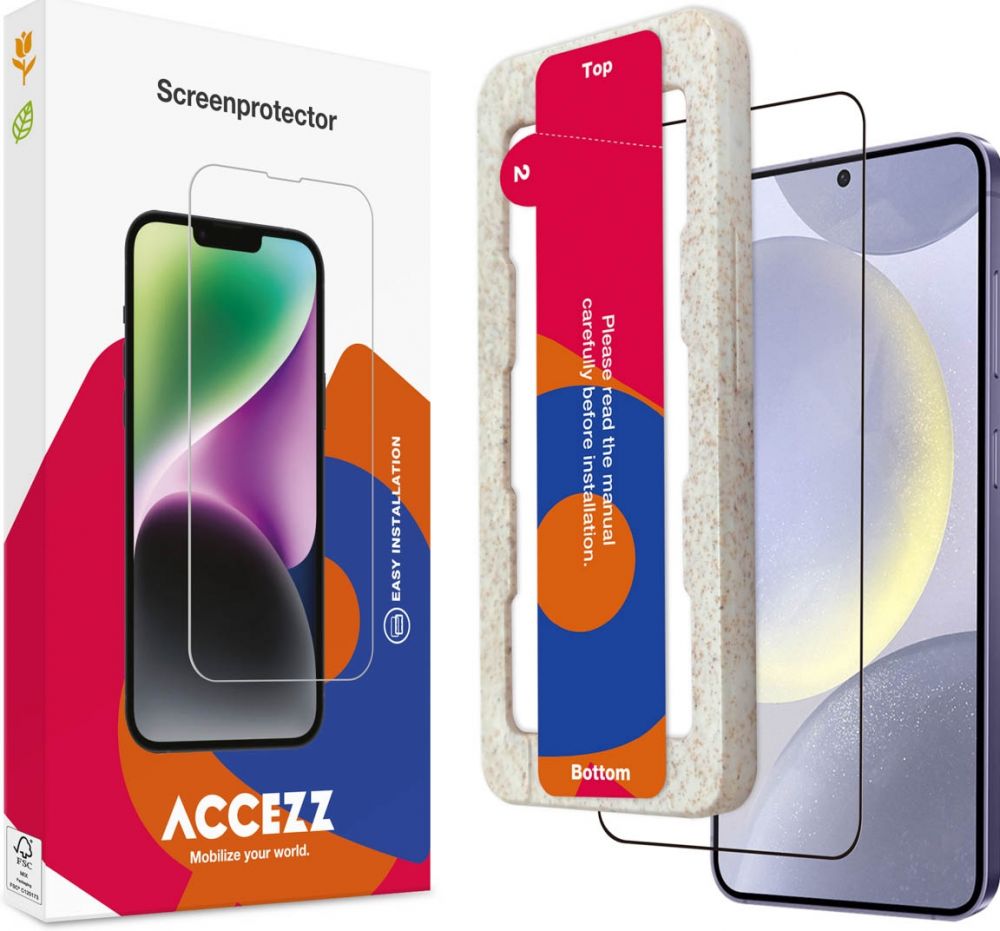 Accezz Gehard Glas Full Cover Screenprotector met applicator Samsung Galaxy S24 Plus