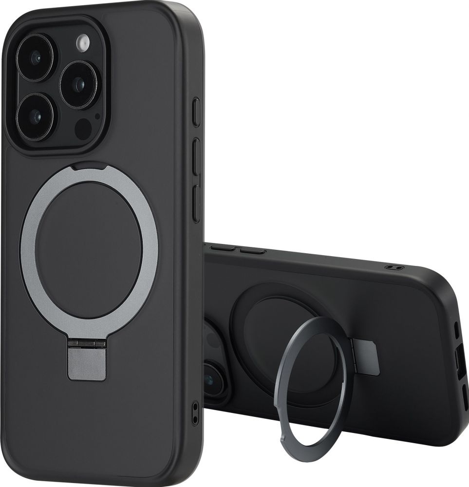 Accezz Ring Stand Backcover met MagSafe iPhone 16 Pro - Zwart