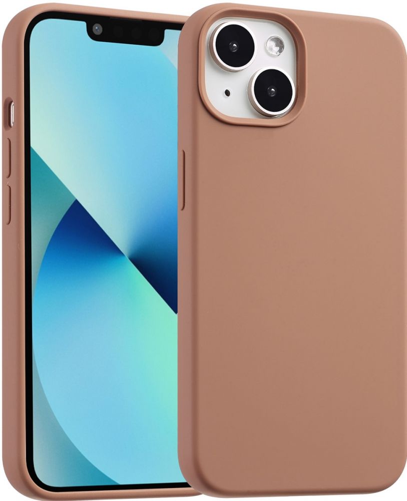 Accezz Liquid Silicone Backcover met MagSafe iPhone 13 Mini - Light Brown