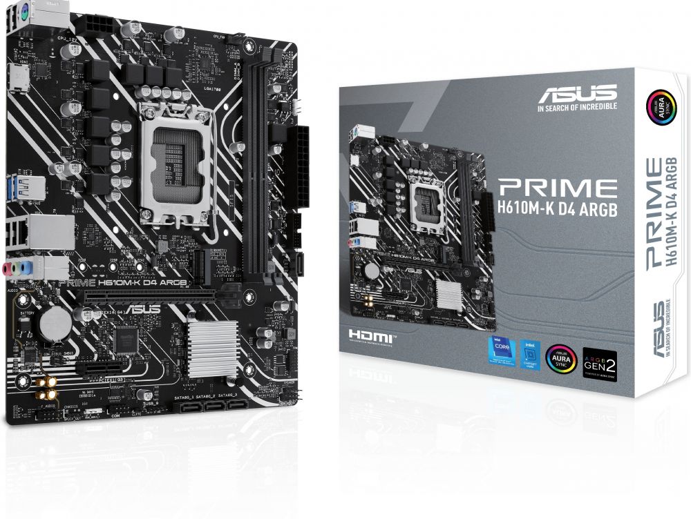 ASUS PRIME H610M‑K D4 ARGB - moederbord