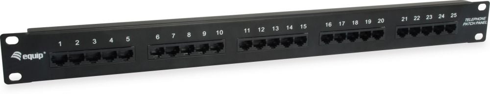 Equip Patchpanel 25x Cat3 19" 1U Dual-IDC-komp. zwart
