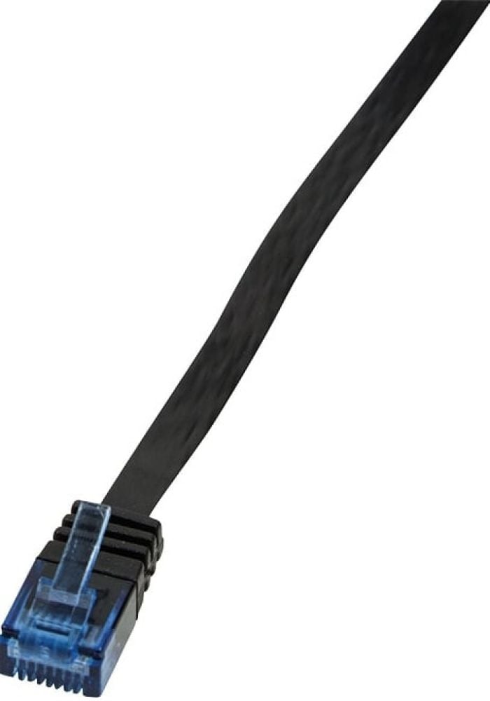 Flach Patchkabel LogiLink RJ45 U/UTP Cat6 5.00m zwart