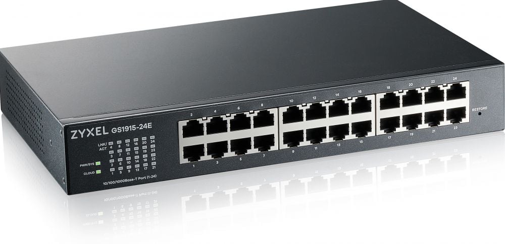 Zyxel GS1915-24E Managed L2 Gigabit Ethernet (10/100/1000) 1U Zwart