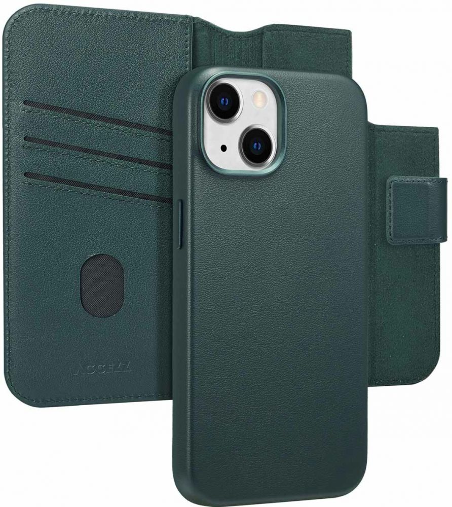 Accezz Leather Bookcase 2-in-1 met MagSafe iPhone 14 - Cedar Green