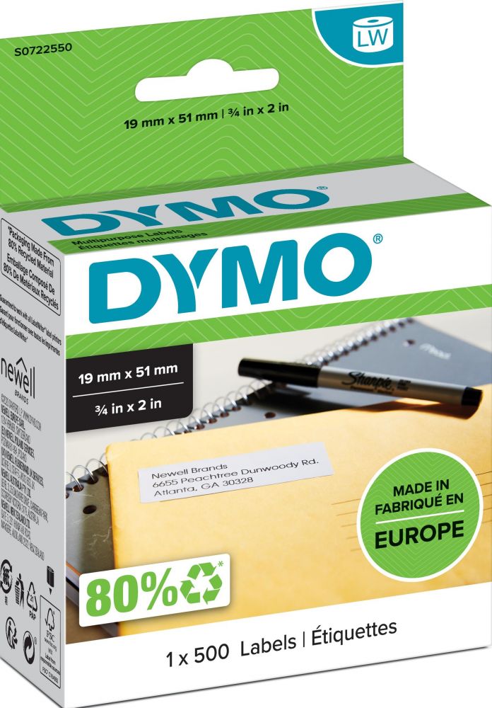 DYMO DYMO LabelWriter MultiPurpose - Verwijderbare zelf-klevende laag