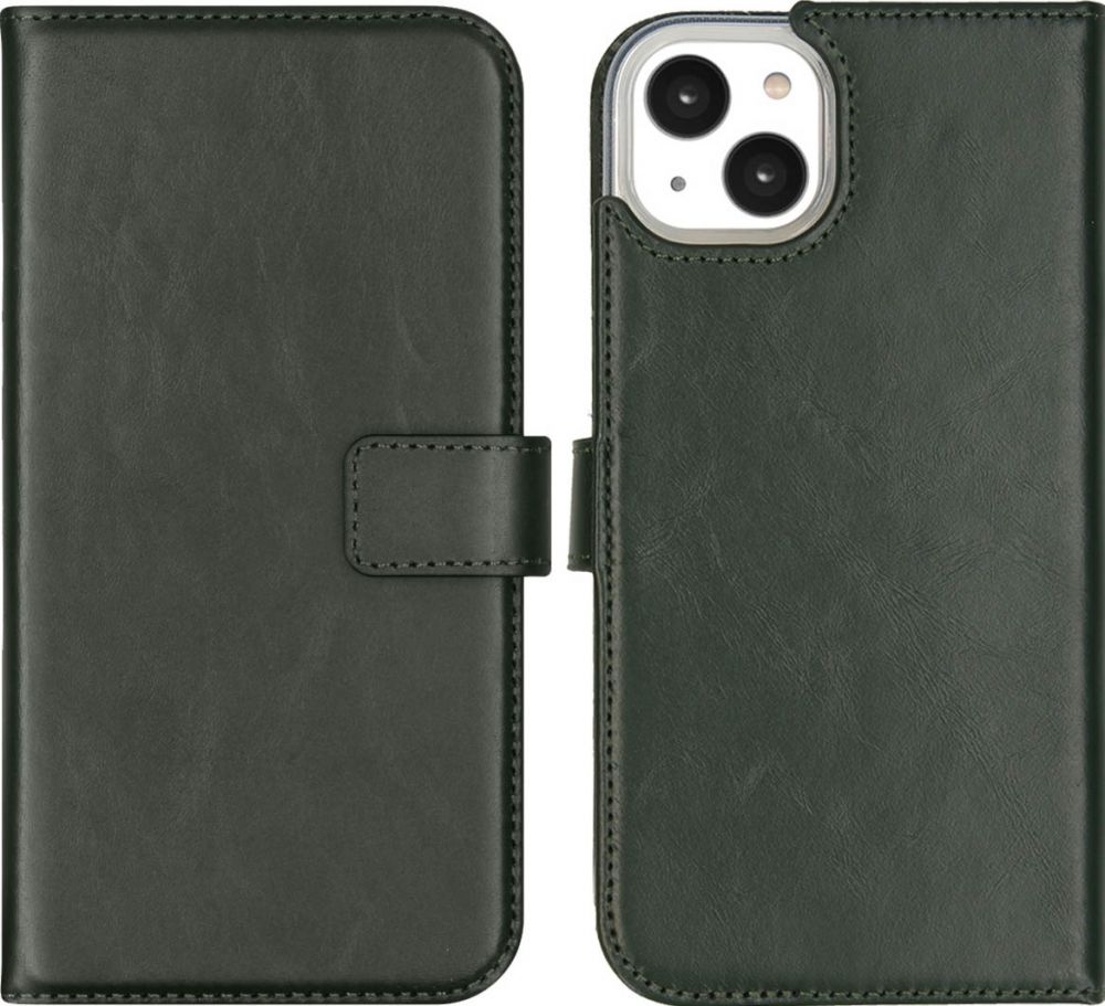 Selencia Echt Lederen Bookcase iPhone 14 Plus - Groen