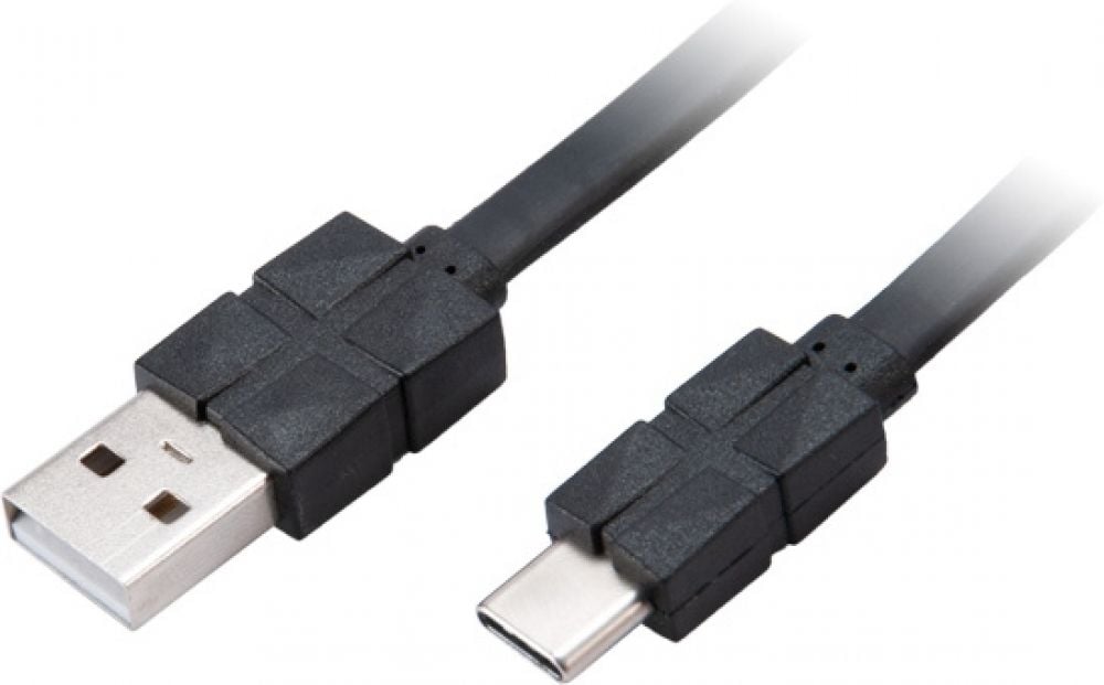 Akasa Proslim USB 2.0 Kabel Typ C zu Typ A - 30cm, schwarz