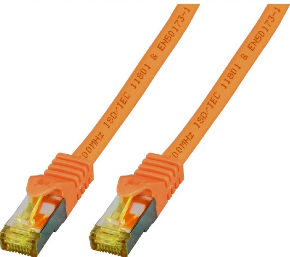 RJ45 Patchkabel S/FTP,Cat.6A,LSZH,Cat.7 Rohkabel,30m,oranje