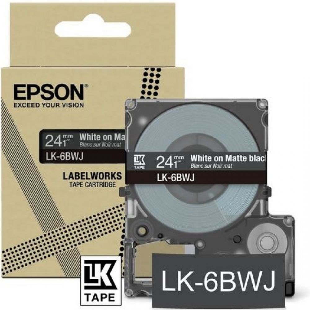 EPSON Epson LabelWorks LK-6BWJ - Wit op mat zwart