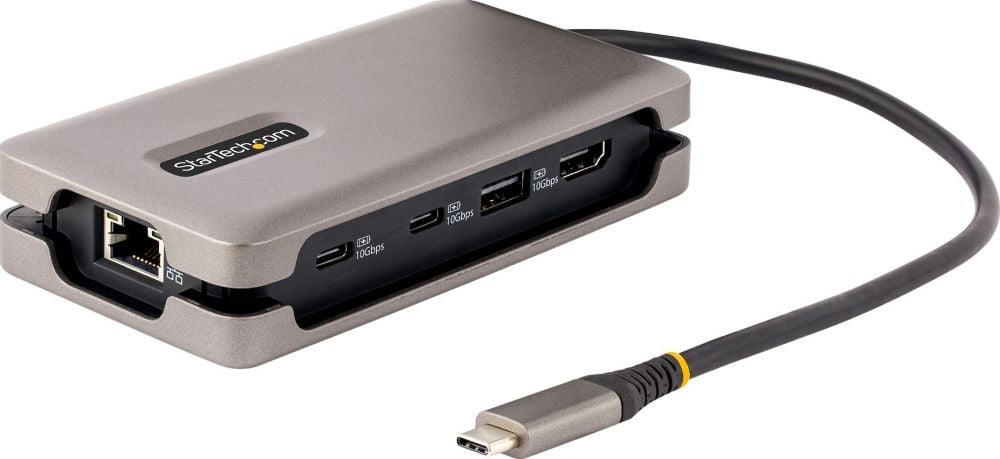 StarTech.com USB-C Multiport Adapter, 4K 60Hz HDMI 2.0b, HDR, USB 3.2 Gen 2 10Gbps Hub (2xUSB-C, 1xUSB-A), 100W PD Pass-Through, Mini Travel Dock,