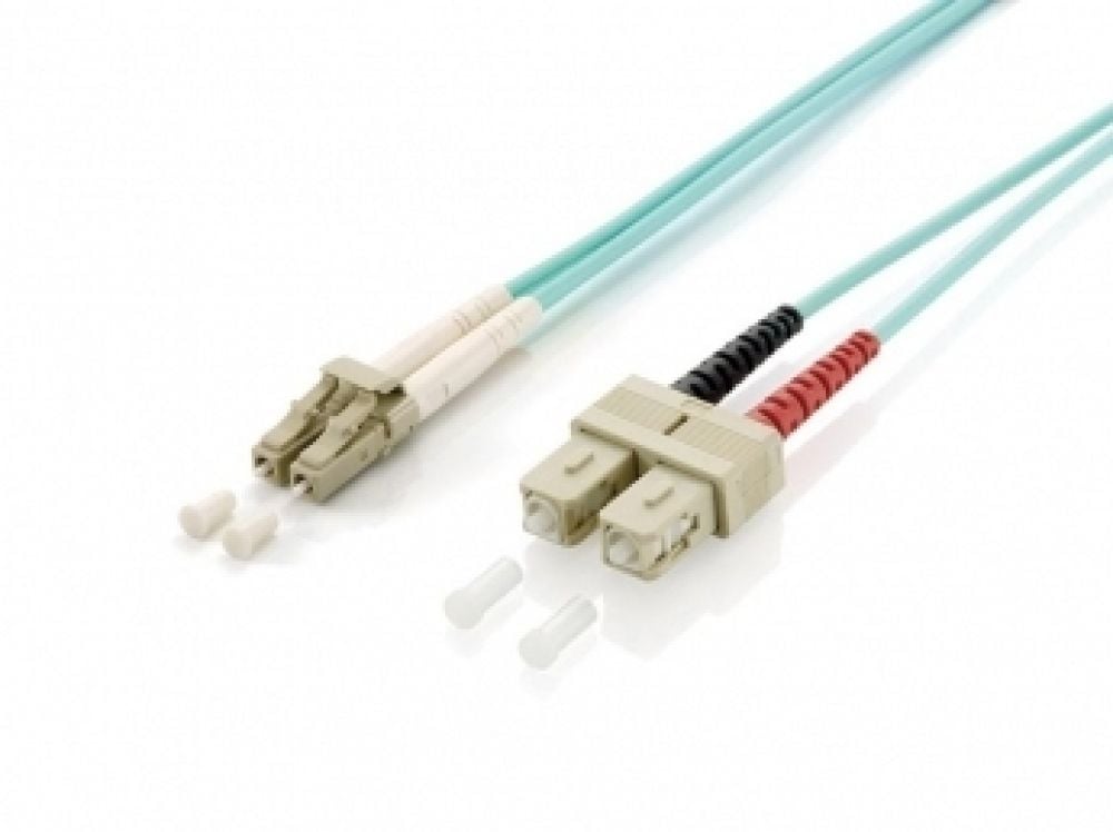 Equip LWL Patchkabel LC->SC 3.00m Multimode Duplex OM3 turq Polybeutel