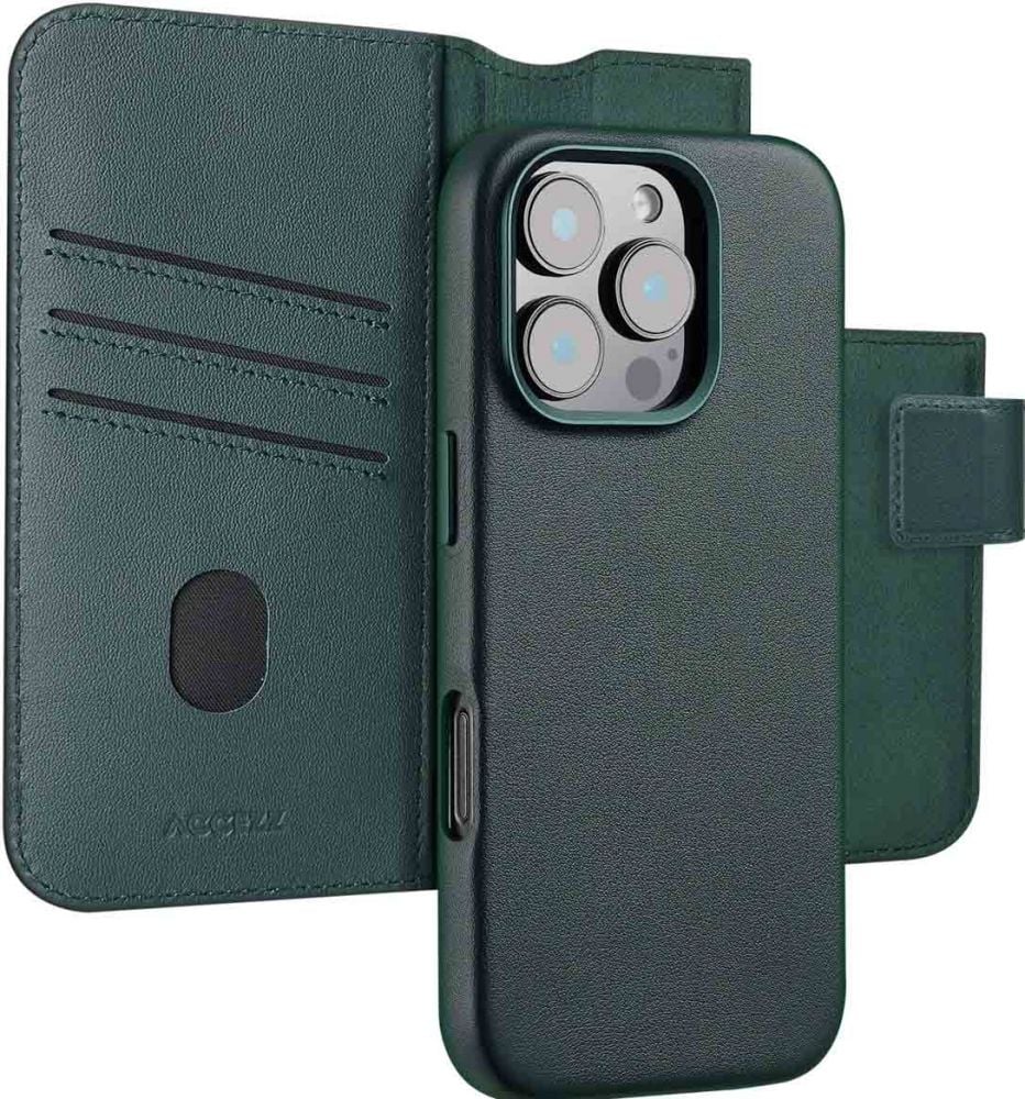 Accezz Leather Bookcase 2-in-1 met MagSafe iPhone 16 Pro Max - Cedar Green