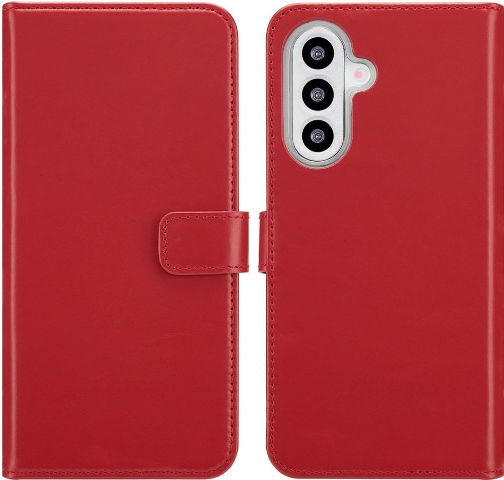 Selencia Echt Lederen Bookcase Samsung Galaxy A26 - Rood