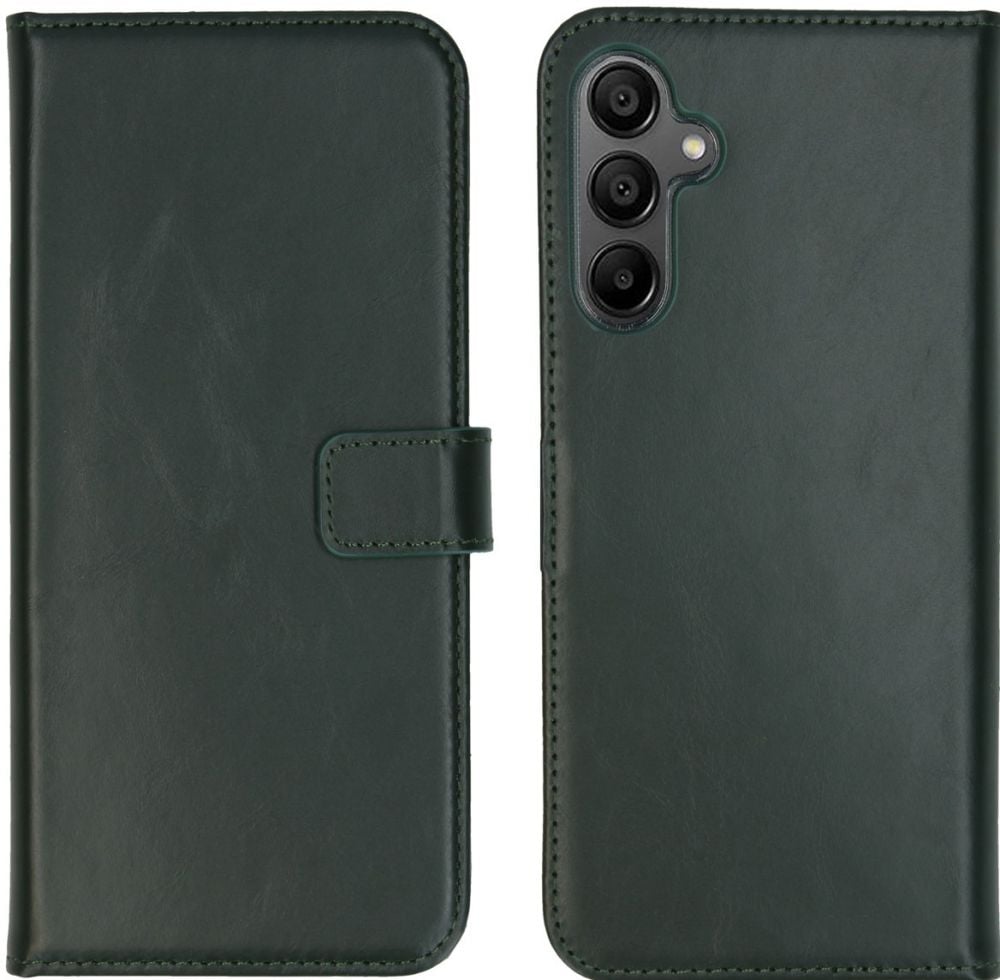 Selencia Echt Lederen Bookcase Samsung Galaxy A15 (5G/4G) - Groen