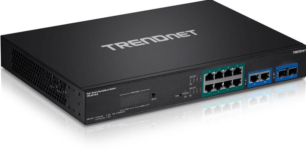 TRENDnet 12-Port Gigabit PoE+ Smart Surveillance Switch