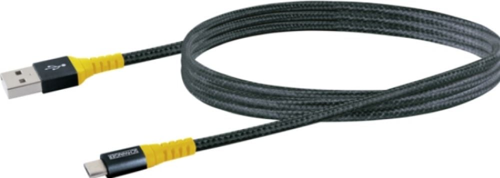 zwartaiger oplaadkabel USB 2.0 A > USB Micro 1,2m zwart/geel