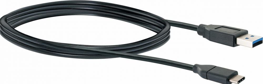 Schwaiger USB 3.1 Kabel, stekker: USB 3.1 1 m, zwart