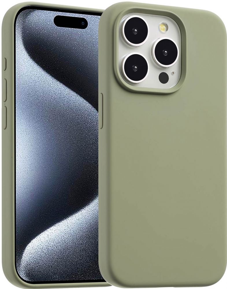 Accezz Liquid Silicone Backcover met MagSafe iPhone 15 Pro - Cooper Green