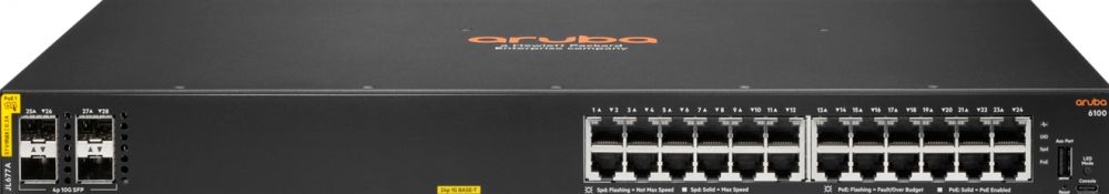 HPE Aruba 6100 24G Class4 PoE 4SFP+ - Switch