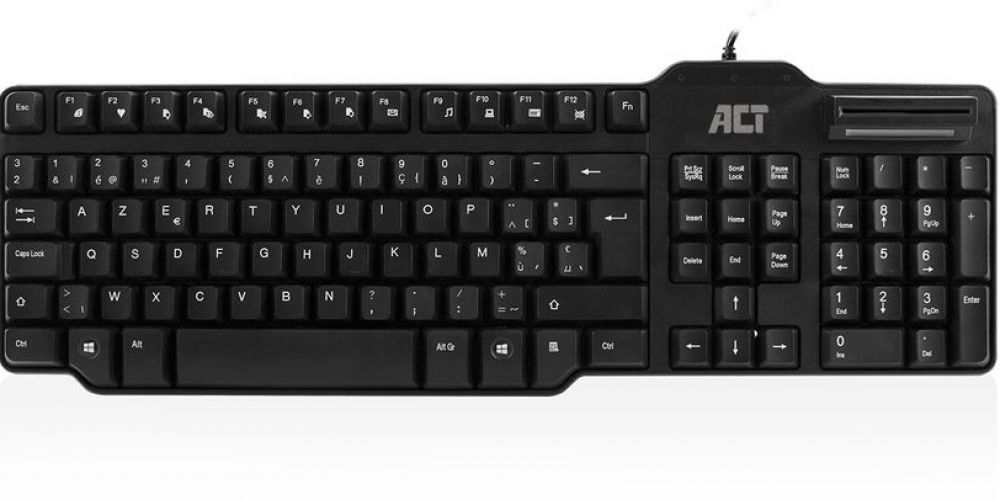 Keyboard Belgium lay-out USB Smart CardID Reader