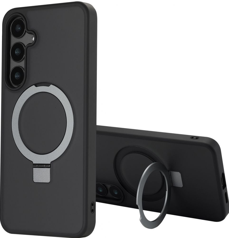 Accezz Ring Stand Backcover met MagSafe Samsung Galaxy S24 Plus - Zwart
