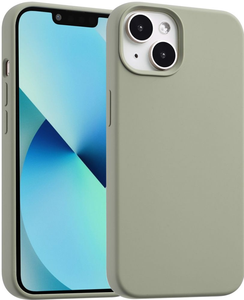 Accezz Liquid Silicone Backcover met MagSafe iPhone 13 Mini - Cooper Green