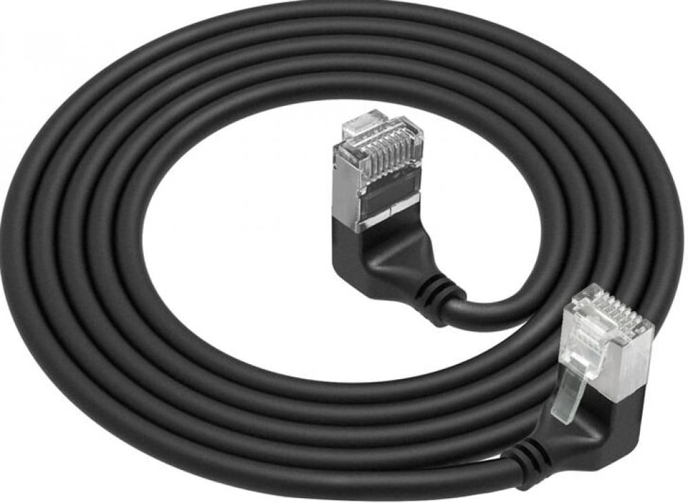 CAT6A UFTP SL U/D-ANG BK 3.00M. 1 stk