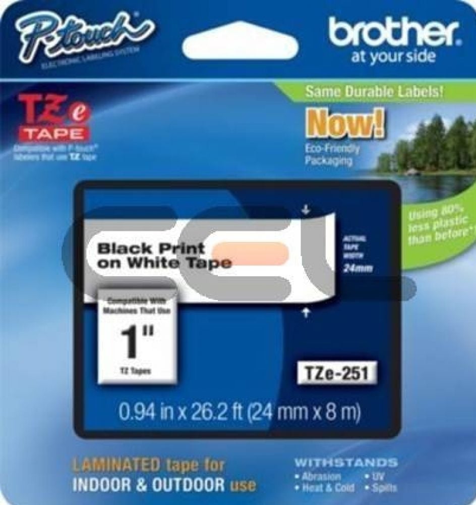 Brother TZ251CIV - Zwart op wit