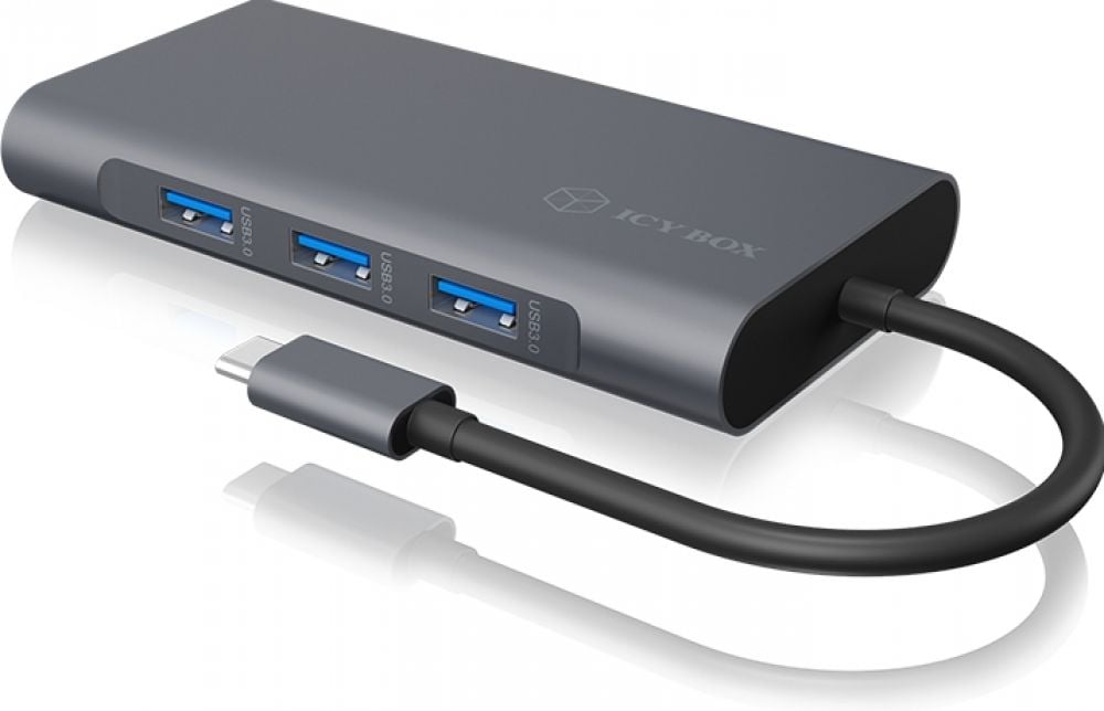 Dockingstation IcyBox USB-C -> USB3.0/HDMI/VGA/LAN/SD/mSD/