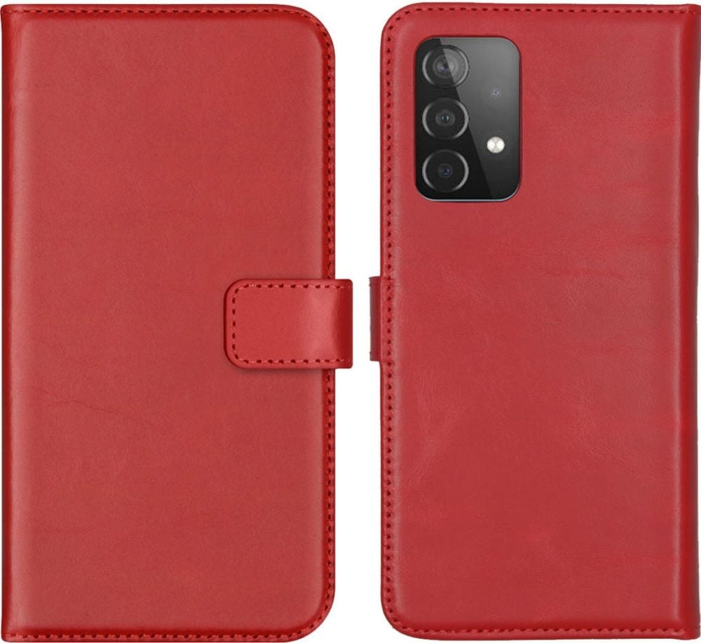 Selencia Echt Lederen Bookcase Samsung Galaxy A52(s) (5G/4G) - Rood
