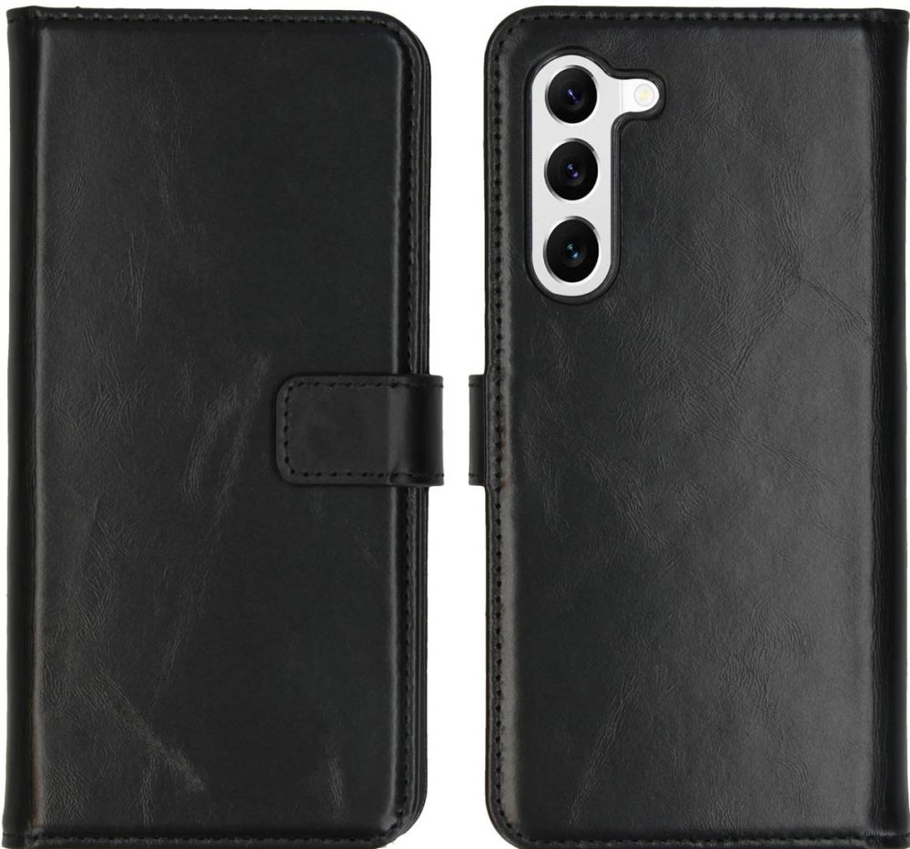 Selencia Echt Lederen Bookcase Samsung Galaxy S23 - Zwart