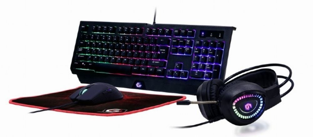 gembird 4-in-1-Gaming-Kit met Hintergrundbel. US-Layout