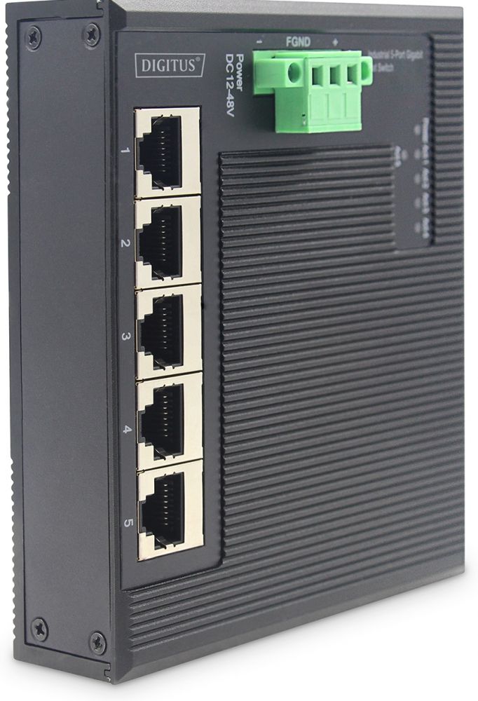 DIGITUS Industrial Gigabit Flat Switch - Uitgebreid temperatuurbereik